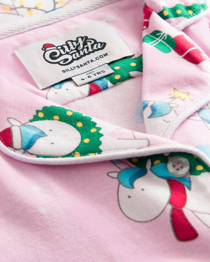Kids' Unicorn Collared Christmas Pyjamas for Cozy Nights