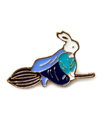 Flying Bunny Pin - Easter & Halloween Accessory