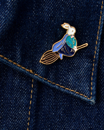 Flying Bunny Pin - Easter & Halloween Accessory