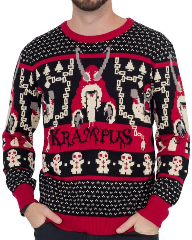 Krampus Knit Ugly Christmas Sweater for Festive Fun