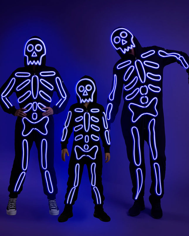 Matching Neon LED Skeleton Family Costumes