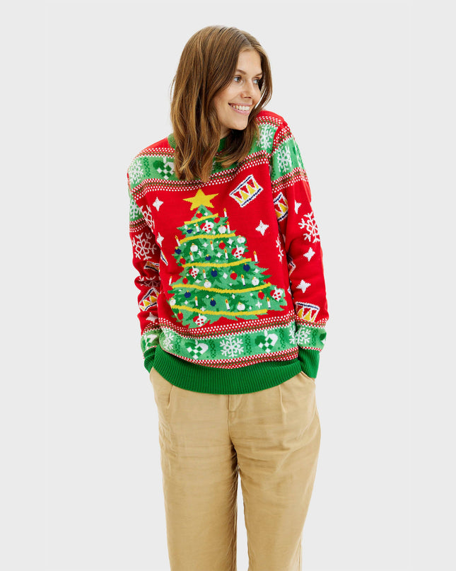 Christmas Tree Sweater for Women - Light-Up Ugly Christmas Sweater