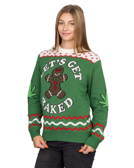 Women's Let's Get Baked Gingerbread Christmas Sweater