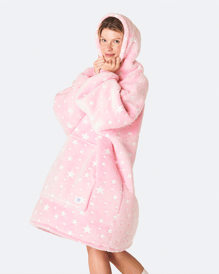 Glødende Stjerner Pink HappyHoodie