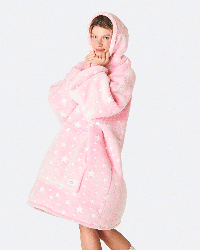 Glødende Stjerner Pink HappyHoodie