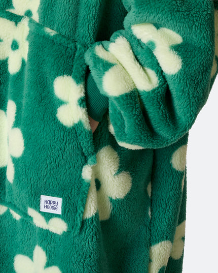 Flower Green Sherpa HappyHoodie