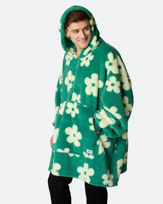 Flowers Green Teddy HappyHoodie for Spring Vibes