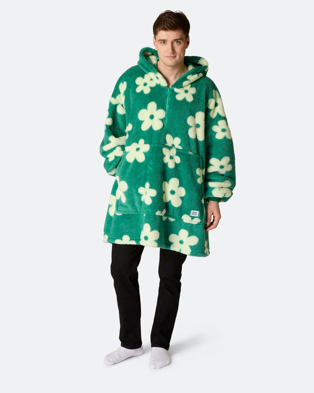 Flowers Green Teddy HappyHoodie for Spring Vibes