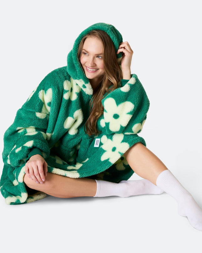 Flowers Green Teddy HappyHoodie for Spring Vibes