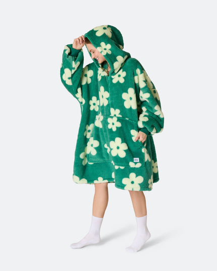 Blomster Grøn Teddy HappyHoodie til Forårs Stemning
