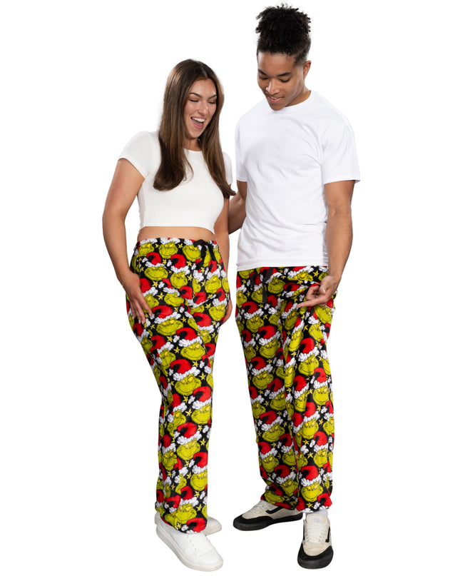 Grinch All Over Santa Hat Christmas Lounge Pants