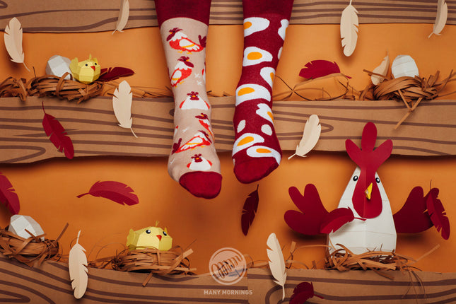Egg and Chicken Fun Socks by Many Mornings