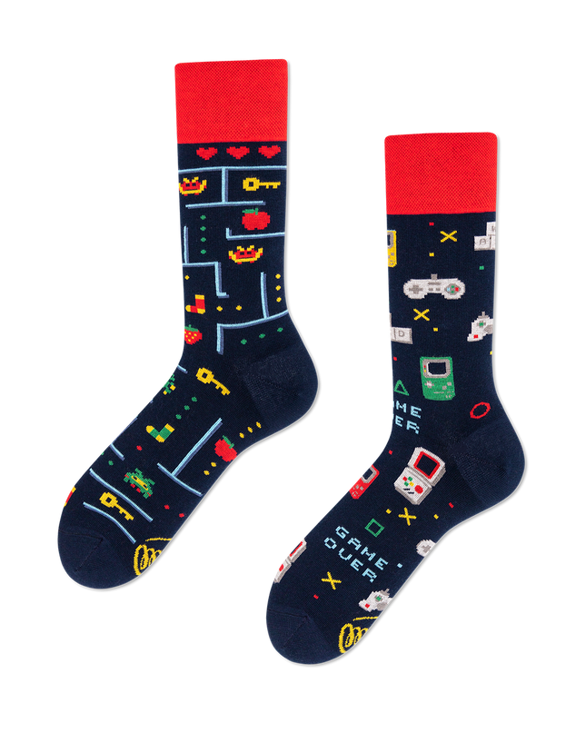 Many Mornings Zokni - Game Over Fun Socks for All Ages