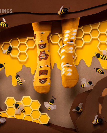 Many Mornings Zokni - Honey Bear Limited Edition Fun Socks