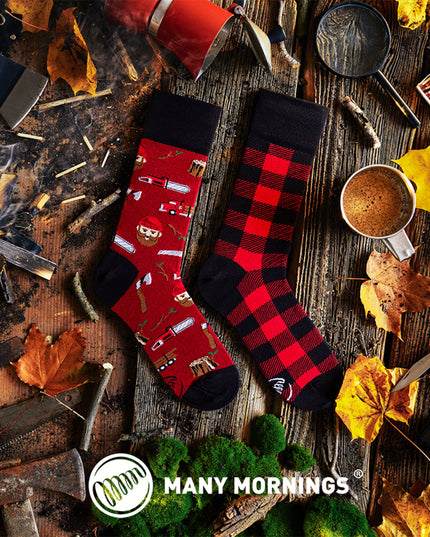 Many Mornings Zokni - Lumberjack Life Fun Socks for Everyone