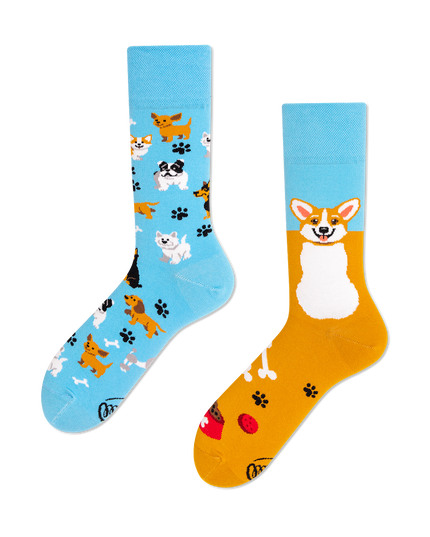 Many Mornings Zokni - Playful Dog Fun Socks Collection