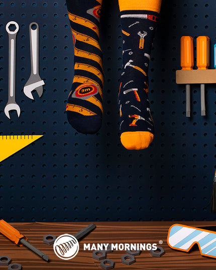 Many Mornings Zokni - The Handyman Fun Socks Collection