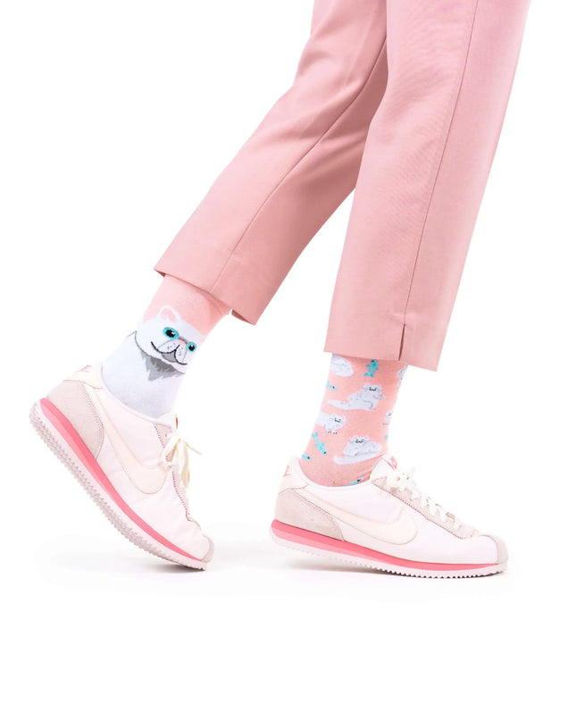 Many Mornings Zokni - Hvide Kat Sokker til Voksne og Børn