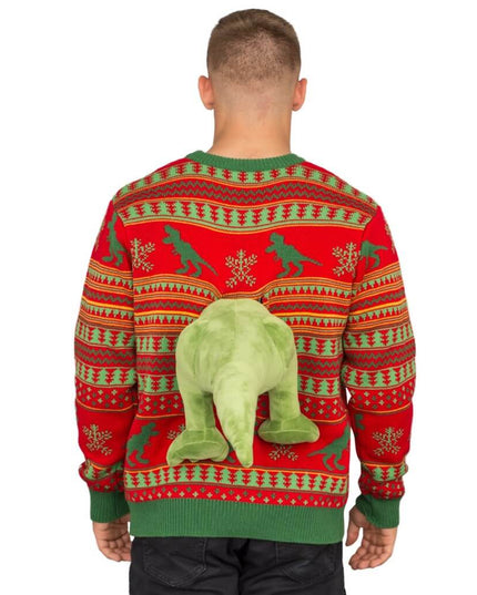 Jersey Feo de Navidad 3D T-Rex Peluche