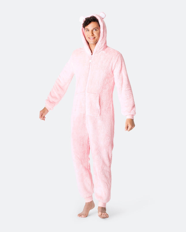 Men's Pink Teddy Bear Onesie