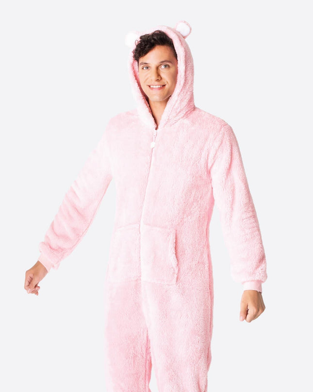 Men's Pink Teddy Bear Onesie
