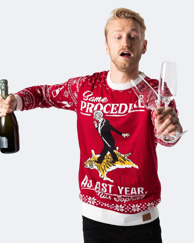 Men's 90th Birthday Red Christmas Sweater