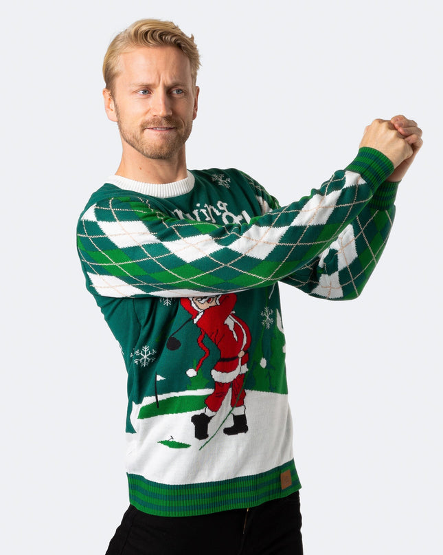 Mænds Santa Golfer Jule Sweater