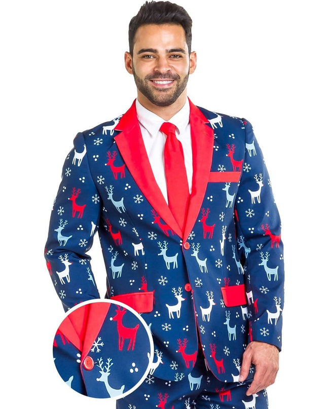 Mandlig Reindeer Gains Blazer med Slips