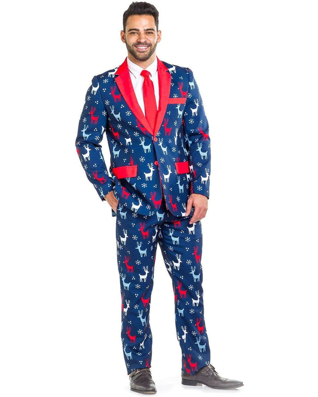 Mandlig Reindeer Gains Blazer med Slips