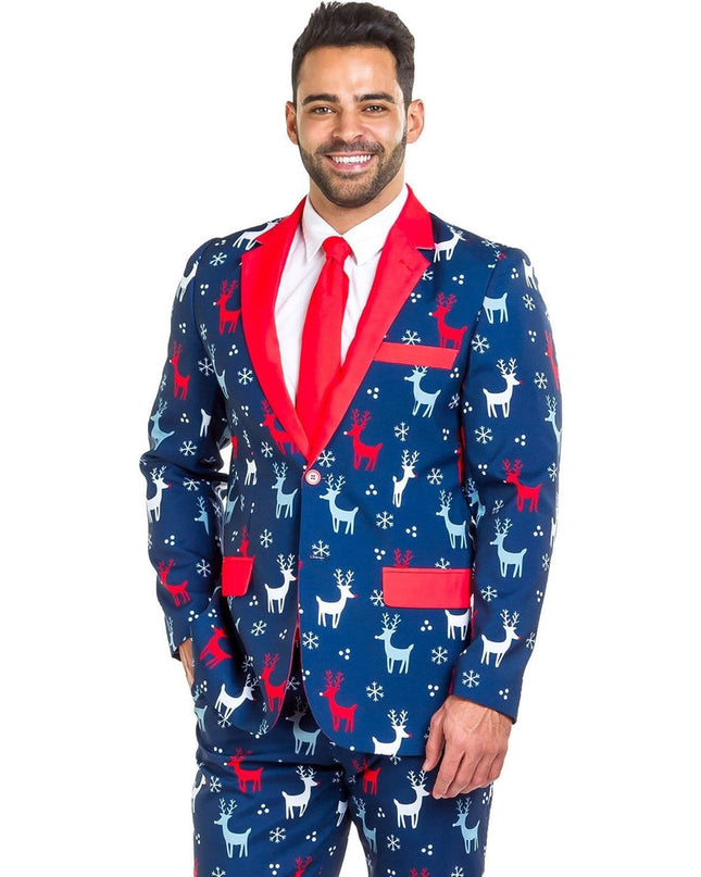 Mandlig Reindeer Gains Blazer med Slips