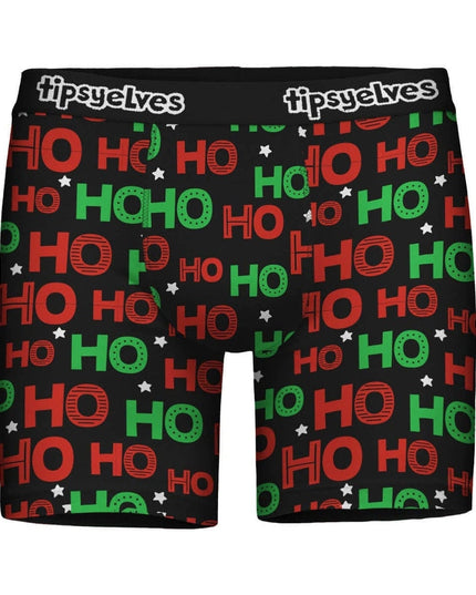 Mænds Rød og Grøn Ho Ho Ho Boxer Briefs