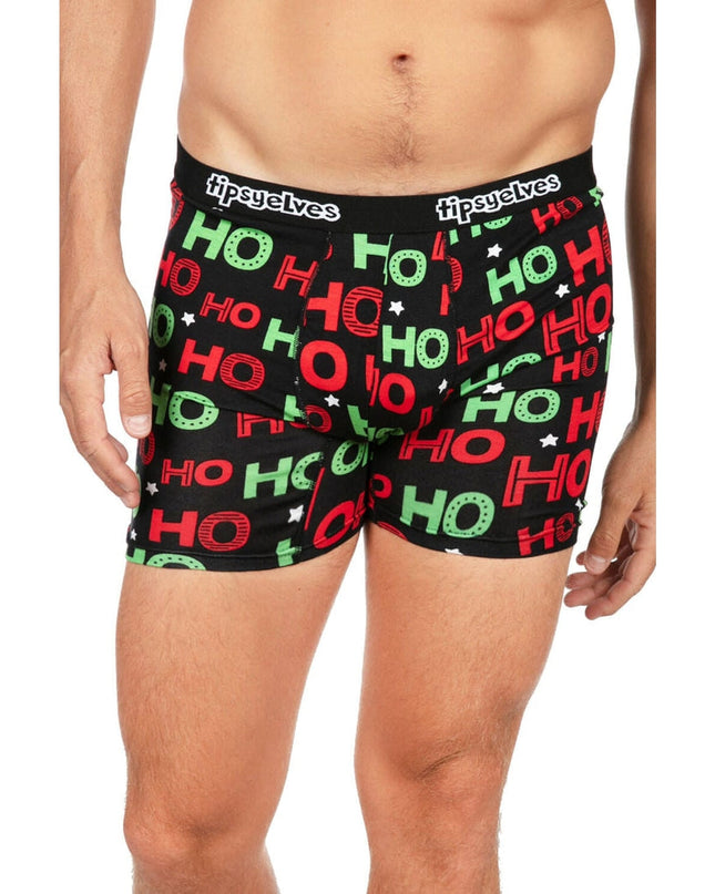 Mænds Rød og Grøn Ho Ho Ho Boxer Briefs