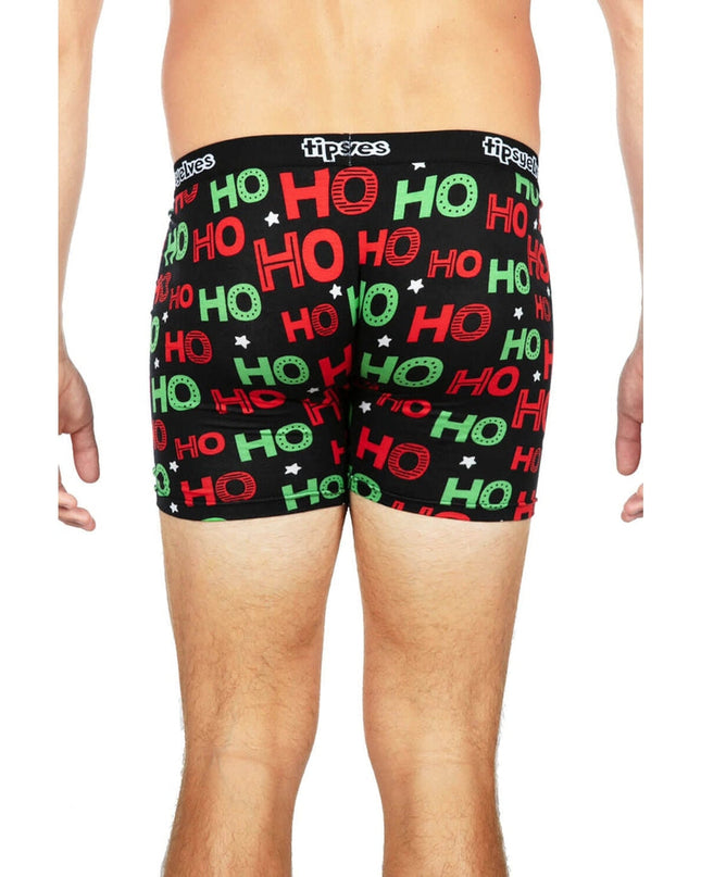 Mænds Rød og Grøn Ho Ho Ho Boxer Briefs