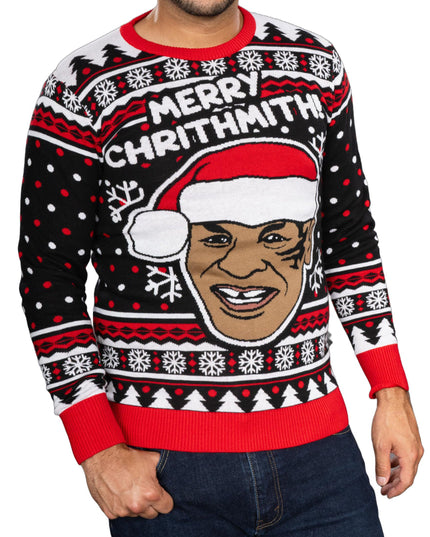 Merry Chrithmith Funny Boxer Long Sleeve Ugly Sweater