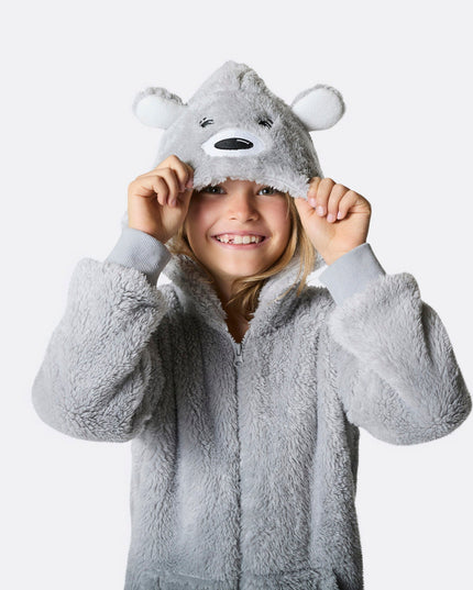 Kids' Grey Teddy Bear Onesie