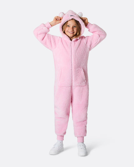 Kids' Pink Teddy Bear Onesie
