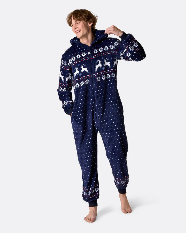 Men's Blue Christmas Onesie
