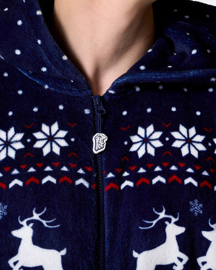 Men's Blue Christmas Onesie for Holiday Comfort