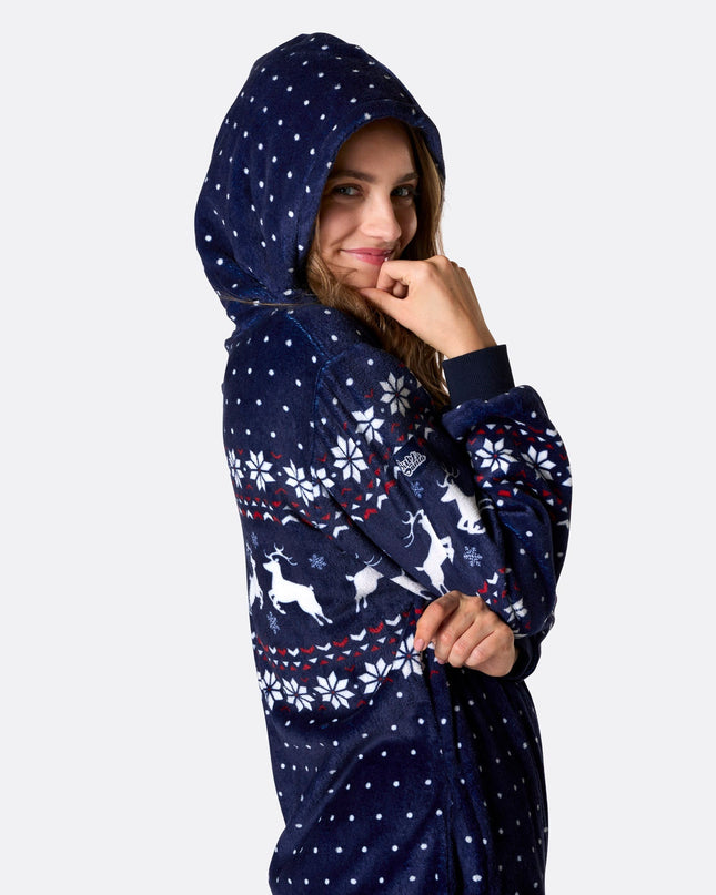 Women's Blue Christmas Onesie