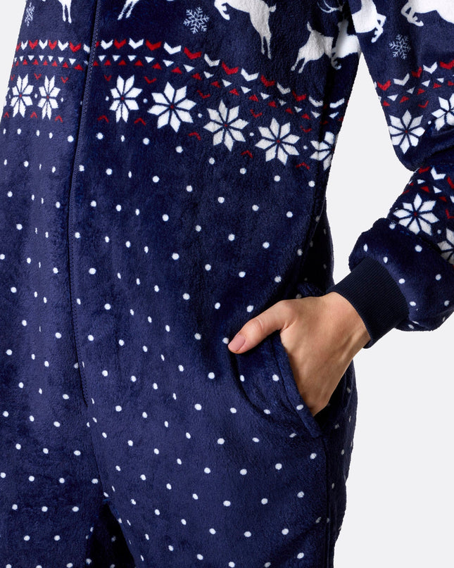 Women's Blue Christmas Onesie