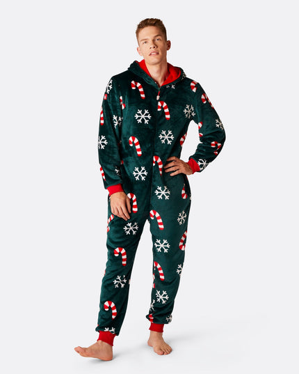 Men's Candy Cane Onesie