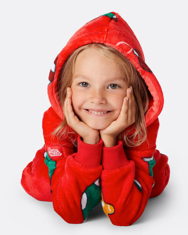 Kids' Red Hohoho Christmas Onesie