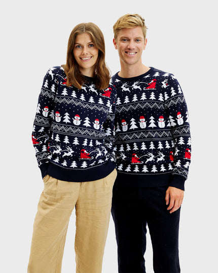 Stylish Navy Christmas Sweater for Women