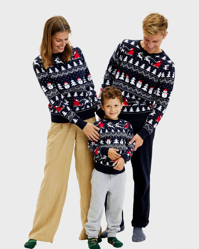 Stylish Navy Christmas Sweater for Kids