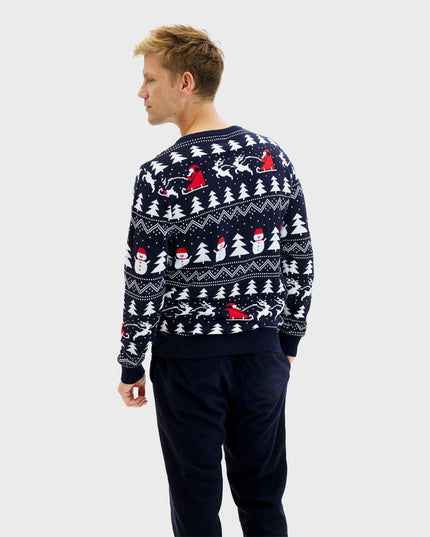 Stylish Navy Christmas Sweater for Men