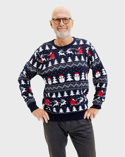 Stylish Navy Christmas Sweater for Men
