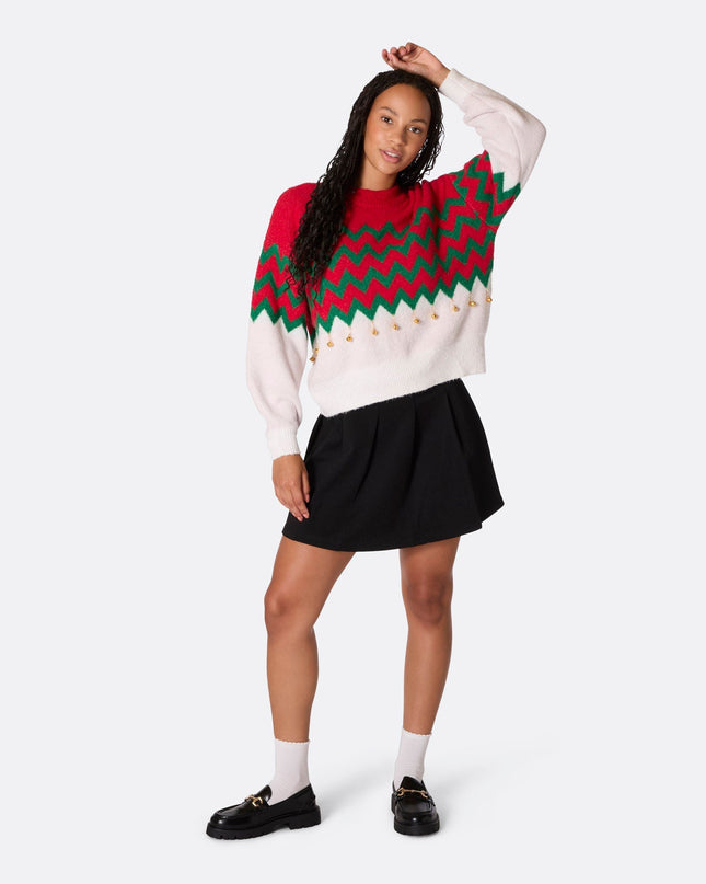 Women's Jingle Bells Oversized Christmas Sweater