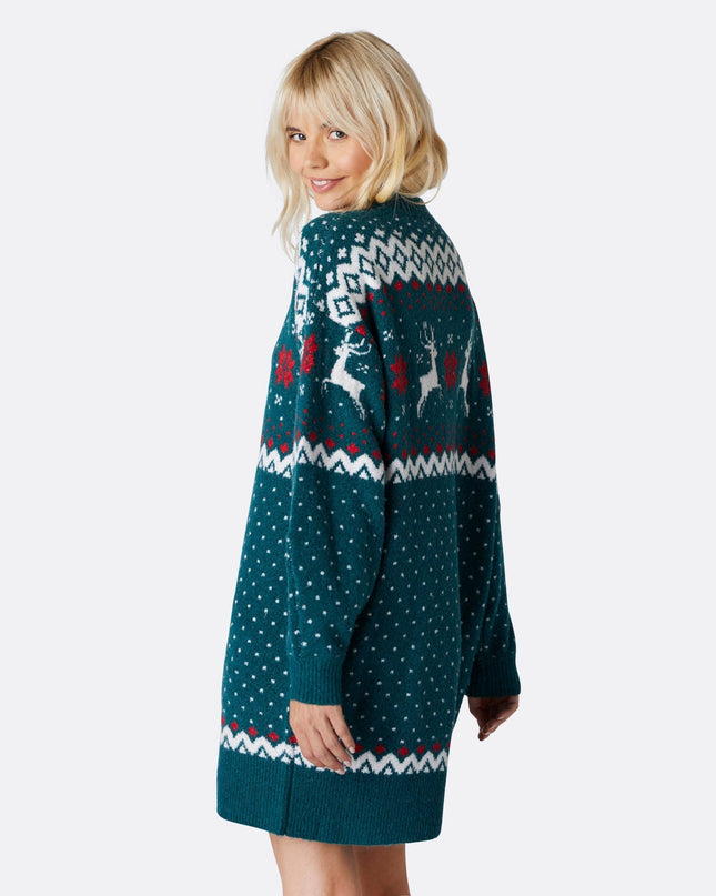 Women's Green Oversized Christmas Dress for Comfort