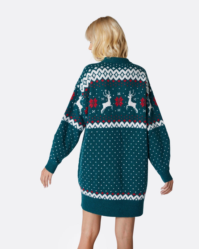 Women's Green Oversized Christmas Dress