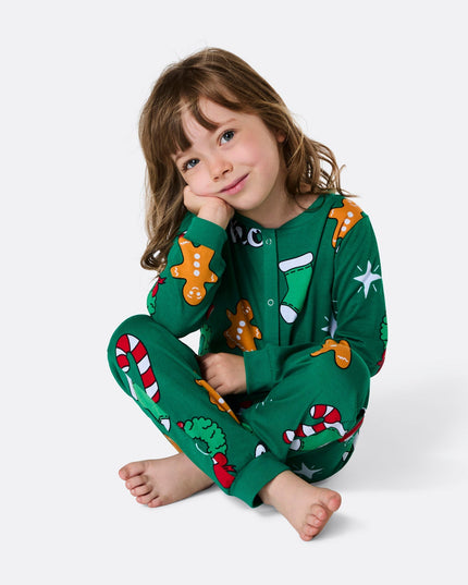 Kids' Green Hohoho Overall Christmas Pajamas